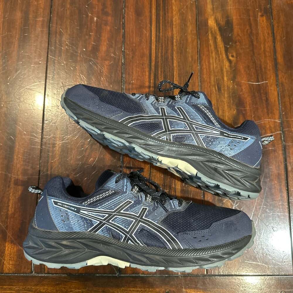 Asics Gel-Venture 9 Trail Blue Black Running Shoes Size 10